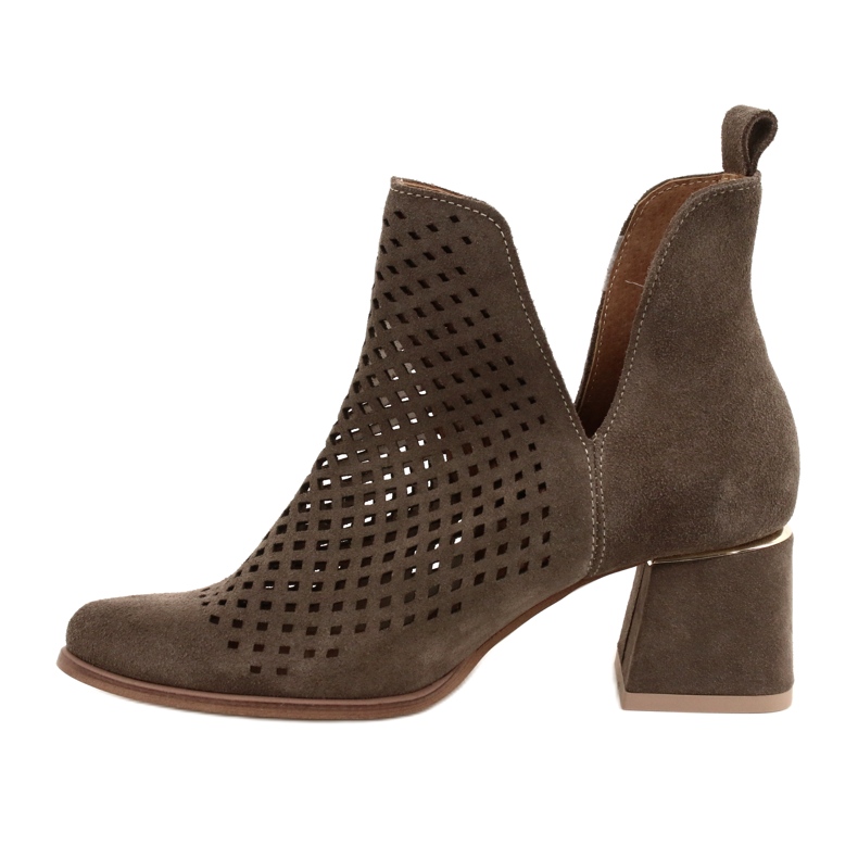 Velúr áttört csizma Lewski Shoes 3165 földvelúr barna 3