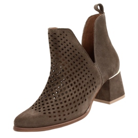 Velúr áttört csizma Lewski Shoes 3165 földvelúr barna 5