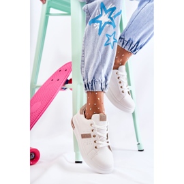 FK2 Női sportcipő, kötött fehér Otylia aranysárga 2