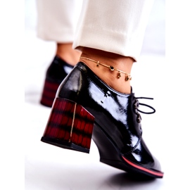 S.Barski Lakkozott alacsony cipő cipzárral fekete piros 3