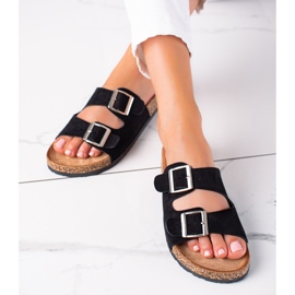 SHELOVET Kényelmes női papucs fekete 1