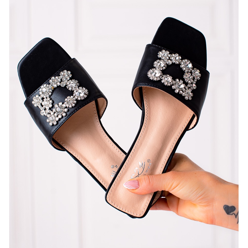 SHELOVET Elegáns papucs fekete 1