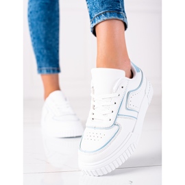 SHELOVET Fehér cipők kék 2