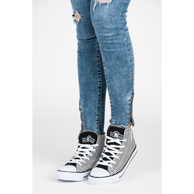 New Age magas tornacipő fehér fekete 2