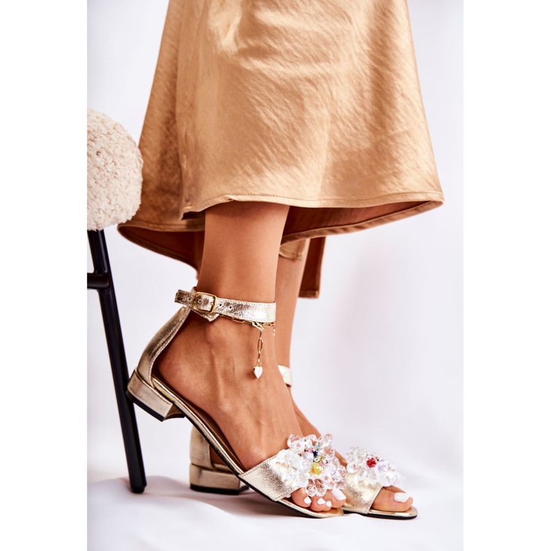 PA2 Lapos Sarkú Golden Morlee női bőrszandál aranysárga 1