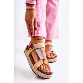 FB1 Női szandál nyári bézs-sárga Galia barna narancssárga 1