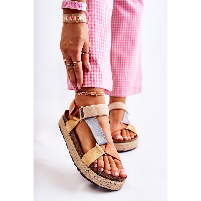 FB1 Női szandál nyári bézs-sárga Galia barna narancssárga 1