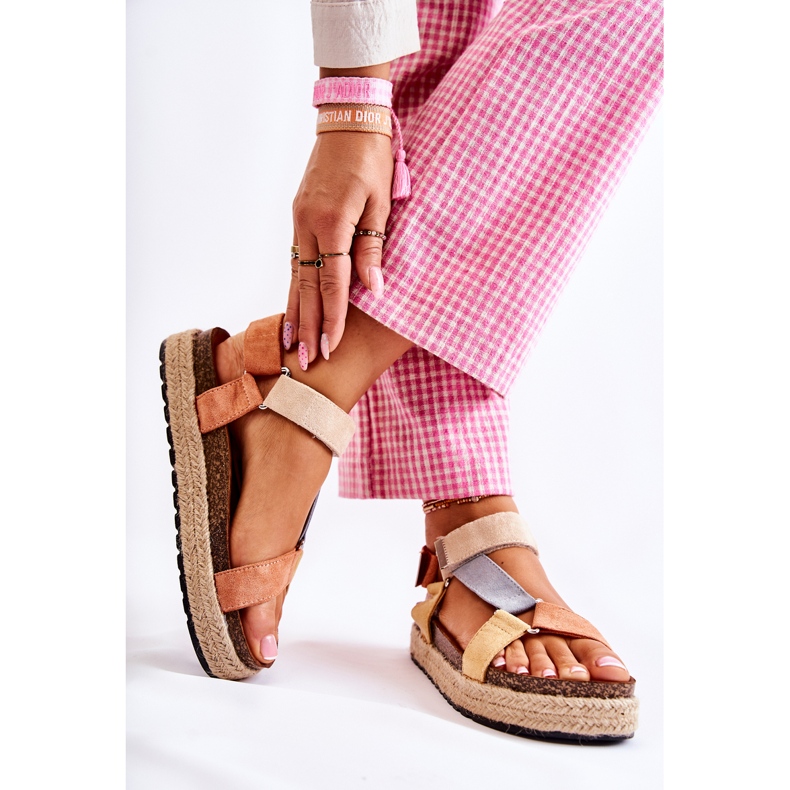 FB1 Női szandál nyári bézs-sárga Galia barna narancssárga 2