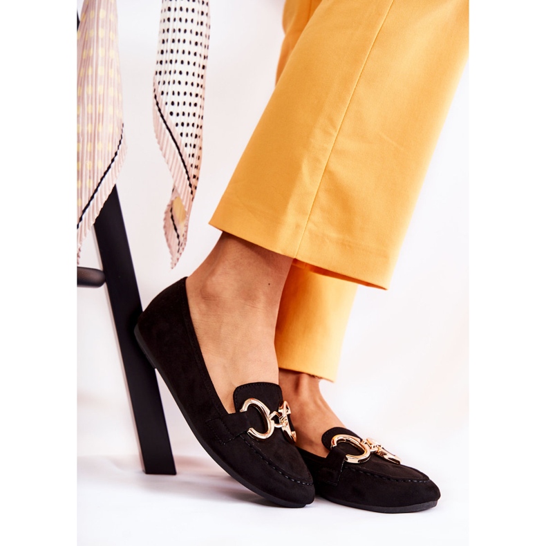 PG1 Női velúr cipők fekete valósággal díszítve 1