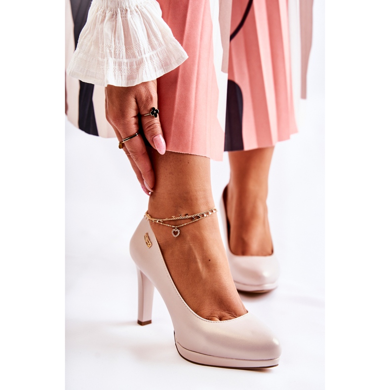 Sergio Leone Női klasszikus platformpumpák, Pearl Beige bézs 2