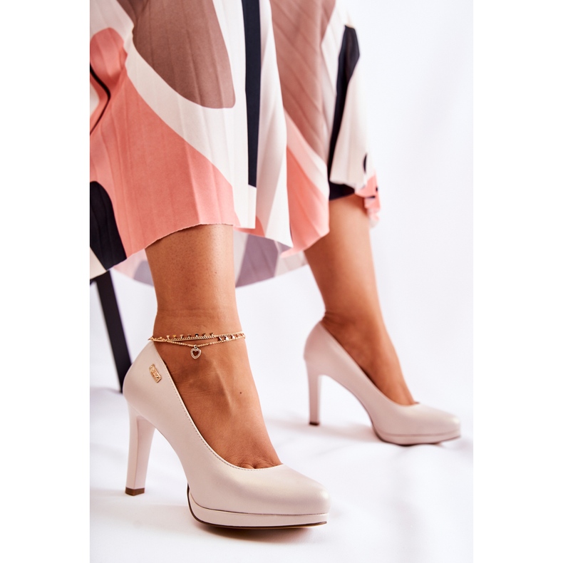 Sergio Leone Női klasszikus platformpumpák, Pearl Beige bézs 1