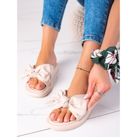 SHELOVET Bézs Papucs masnival 1