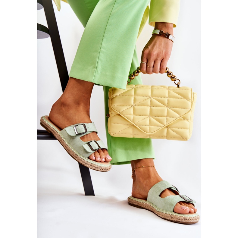 Klasszikus velúr női papucs, zöld Casilda 2