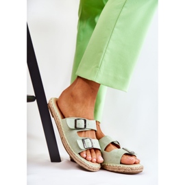 Klasszikus velúr női papucs, zöld Casilda 1