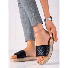 SHELOVET Platformos papucsok fekete 1