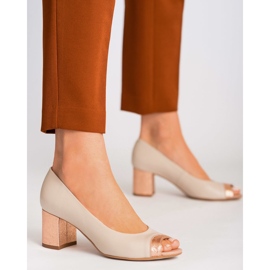 Marco Shoes Bézs színű 1093P szivattyúk dekoratív sarokkal 1