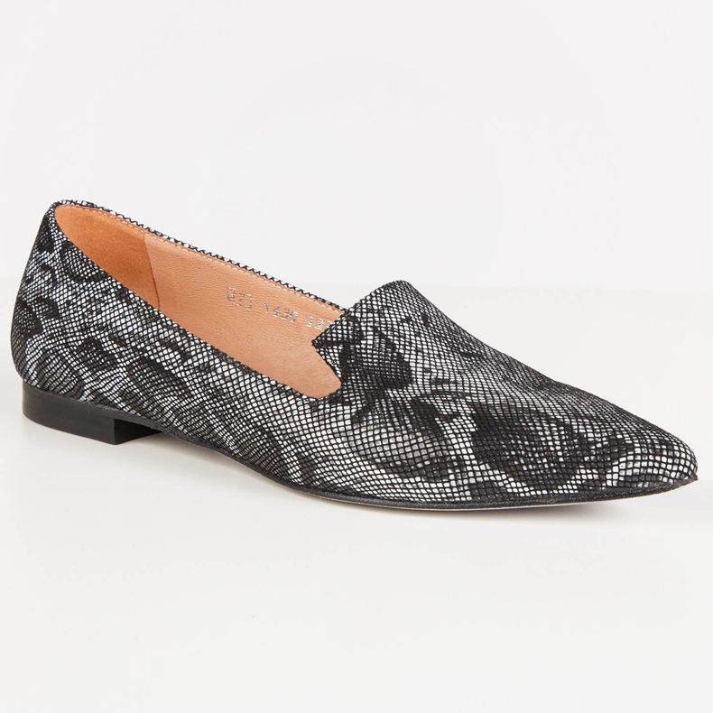 Marco Shoes Fekete kígyóbőr urak 1