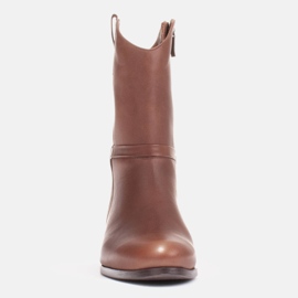 Marco Shoes Marco csizma alacsony sarkú, finom természetes bőrből barna 1