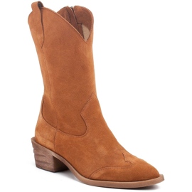 Marco Shoes Réz csizma természetes velúrból barna 1