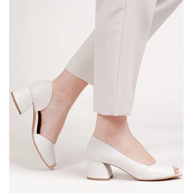 Marco Shoes Fehér bőr szivattyúk 1505P 2