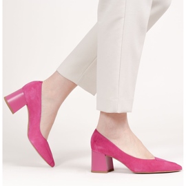 Marco Shoes Elegáns rózsaszín 1434P velúr szivattyú nőknek 2