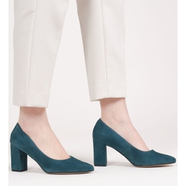 Marco Shoes Kék szivattyúk természetes velúrból 1