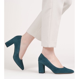 Marco Shoes Kék szivattyúk természetes velúrból 2