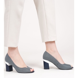 Marco Shoes Navy blue 1636P csíkos szivattyúk sötétkék 1