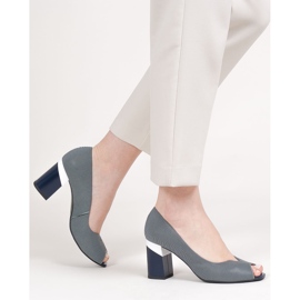 Marco Shoes Navy blue 1636P csíkos szivattyúk sötétkék 2