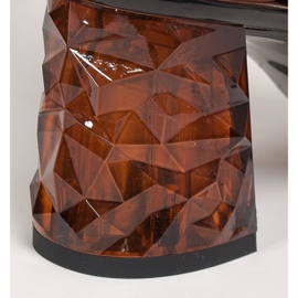 Marco Shoes Fekete velúr szandál 3D -s borostyán színű sarokkal 6