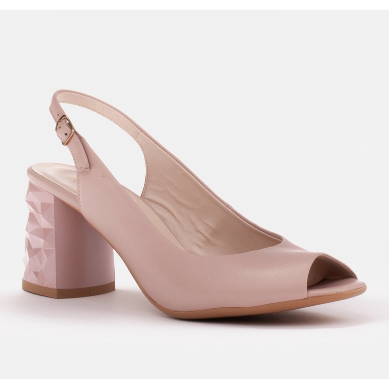 Marco Shoes Rózsaszín 3D magas sarkú szandál 1