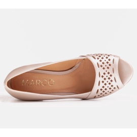 Marco Shoes Bézs színű szivattyúk, dekoratív perforált előlappal 2