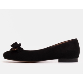 Marco Shoes Fekete velúr balerinák íjjal 1