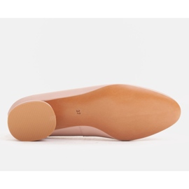 Marco Shoes Rózsaszín bőr balerinák arany díszítéssel 2