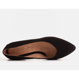 Marco Shoes Fekete bőr szivattyú krómozott sarokkal 1