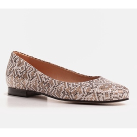 Marco Shoes Bézs zergebőr balerinák 1