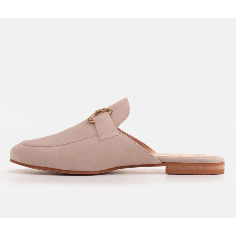 Marco Shoes Női velúr papucs díszítéssel bézs 2