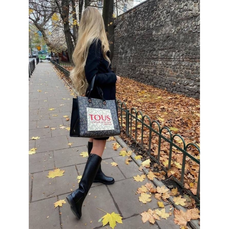 Marco Shoes Magas lapos csizma természetes domború bőrből fekete 1