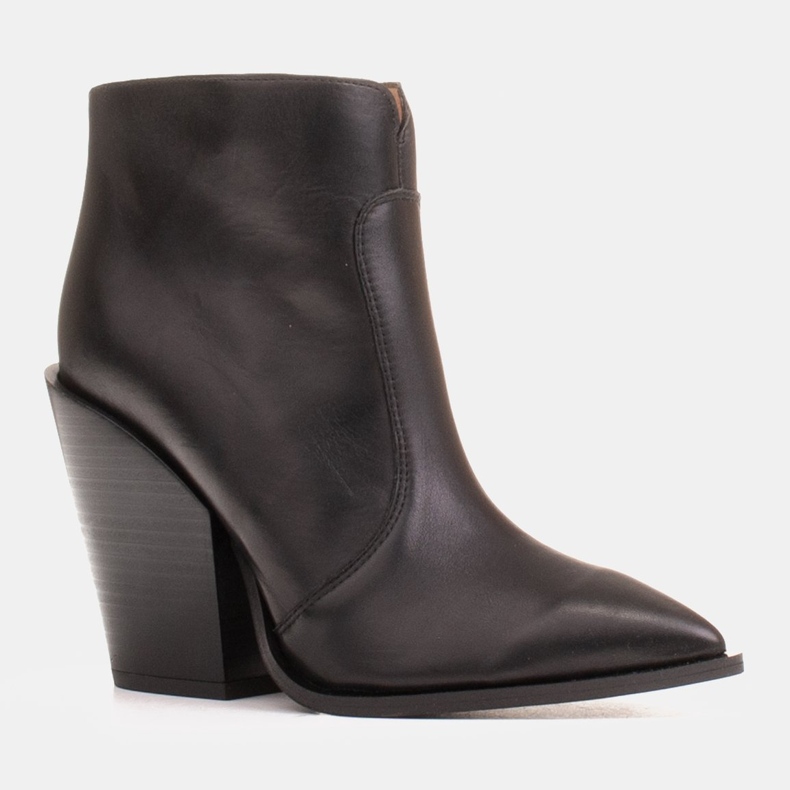 Marco Shoes Női cowboycsizma természetes bőrből fekete 1