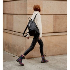 Marco Shoes Magas bokacsizma, nubuk bőrcsizma virágmintával szürke 1