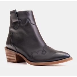 Marco Shoes Sötétkék csizma természetes bőrből 2