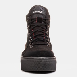 Marco Shoes Könnyű sport bokacsizma kiváló minőségű természetes nubukból fekete 1