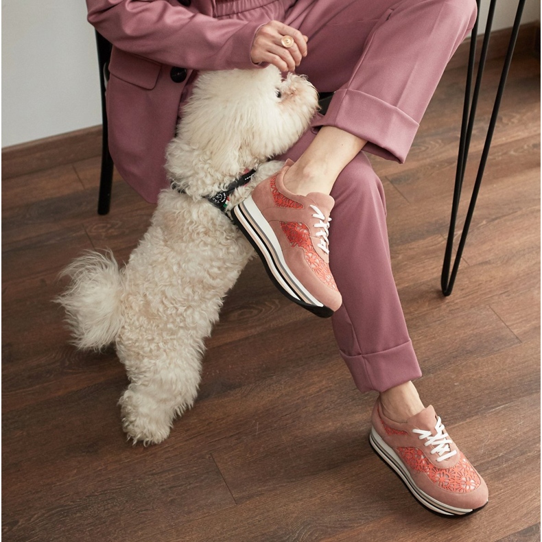 Marco Shoes Cipők vastag talpon, lélegző hálóval rózsaszín 1