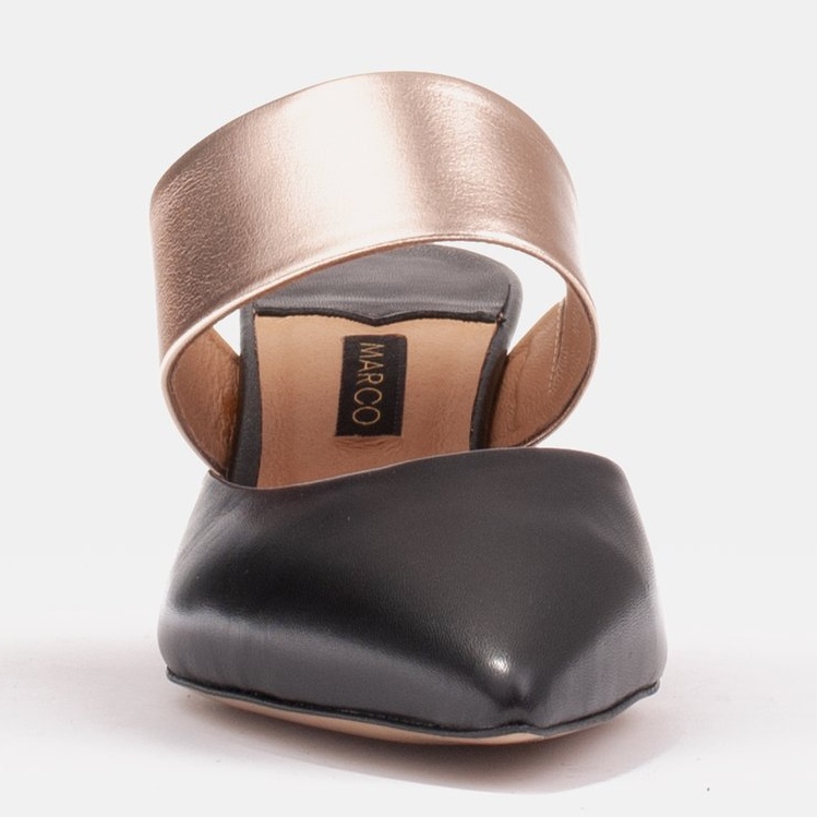 Marco Shoes Elegáns női szivattyúk a nyárra fekete aranysárga 1