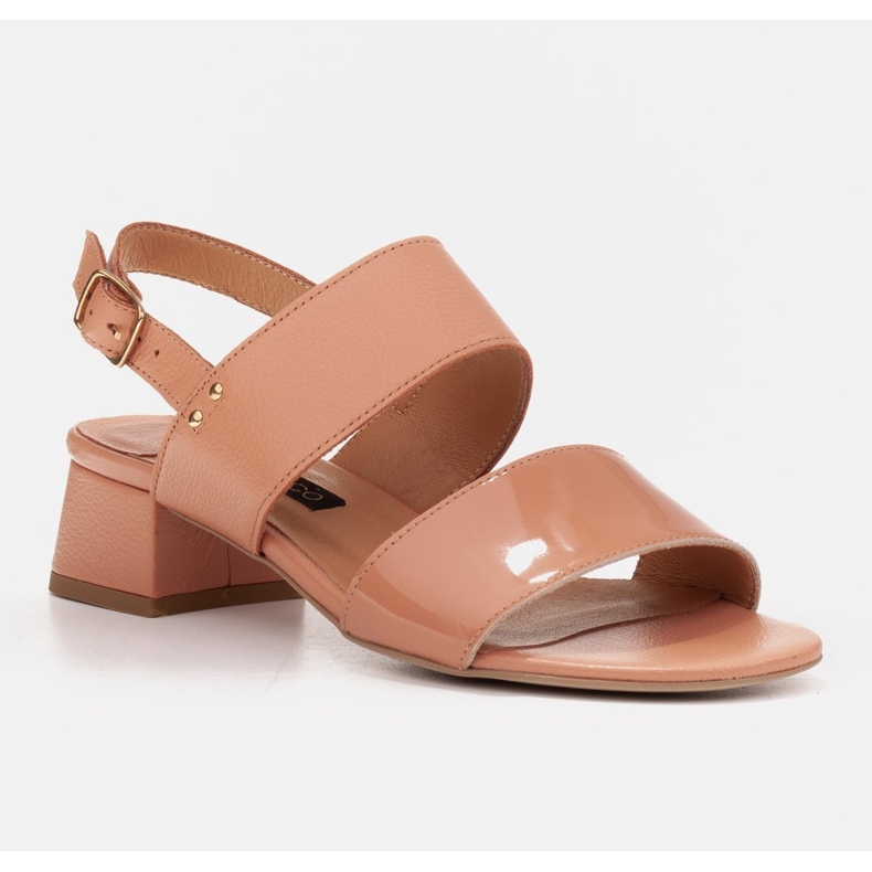 Marco Shoes Cinta szandál bőrbevonatú sarokkal narancssárga 1