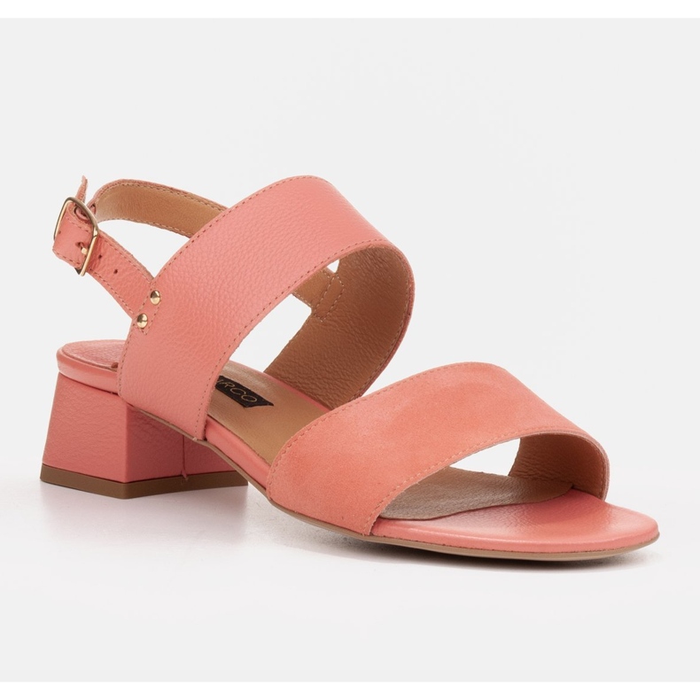 Marco Shoes Cinta szandál bőrbevonatú sarokkal rózsaszín 1