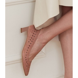 Marco Shoes Női szivattyúk érdekes perforációval rózsaszín 1