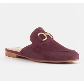 Marco Shoes Női velúr papucs díszítéssel piros sokszínű 2