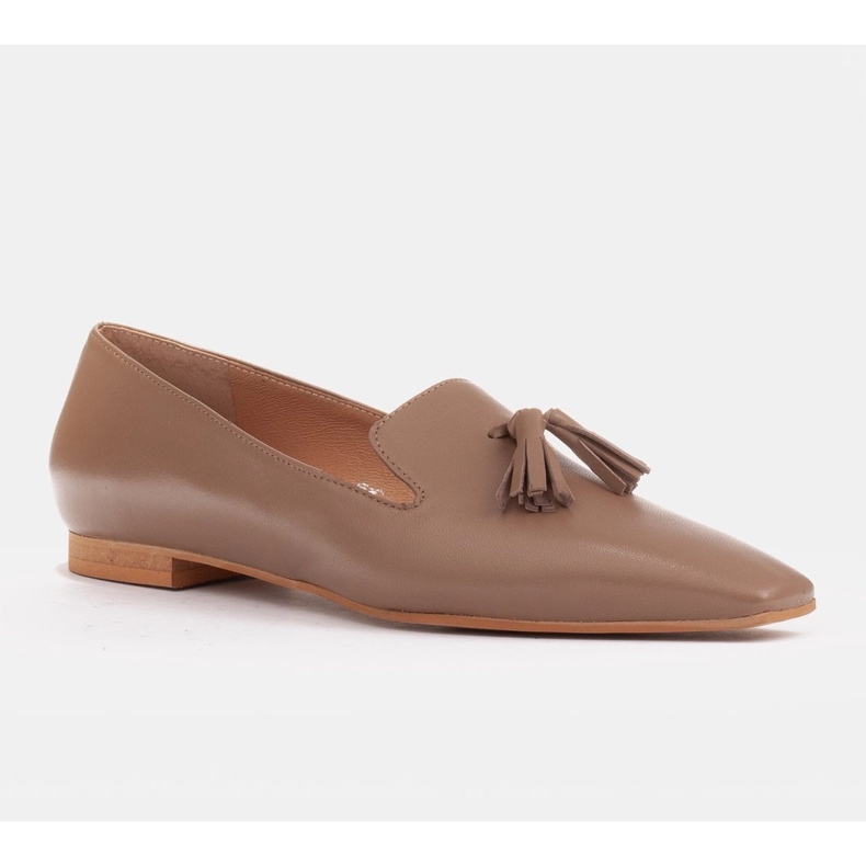 Marco Shoes Női urak balerinák rojtokkal bézs 1