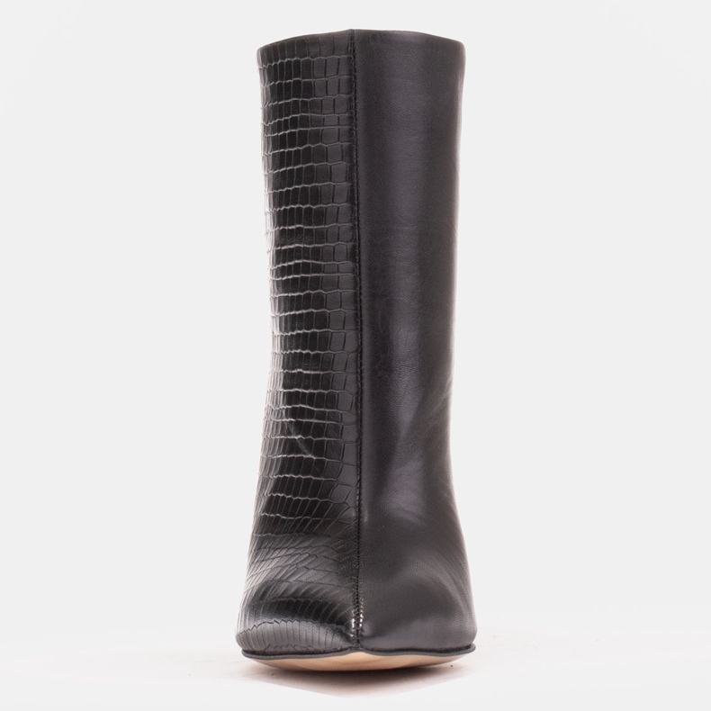 Marco Shoes Csizma tűsarkú varrással fekete 1